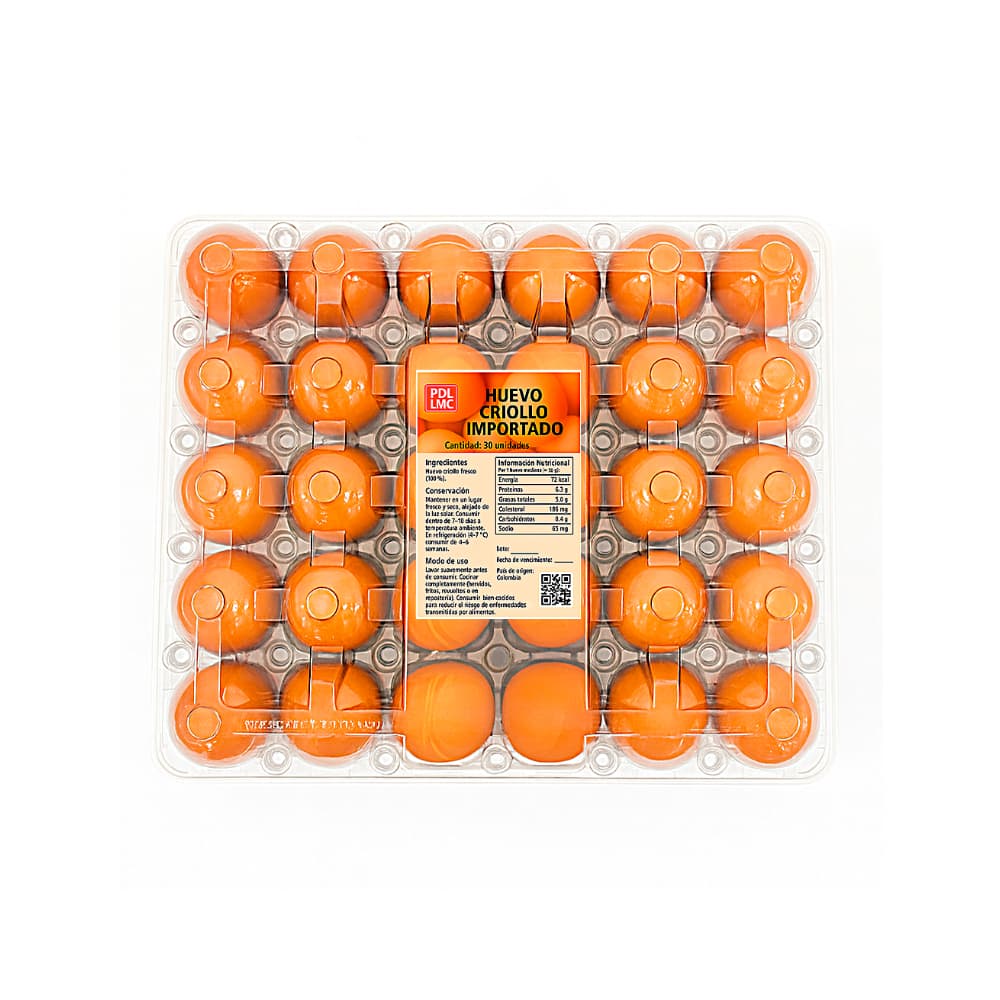 Huevo criollo importado PDL LMC (30 unidades)